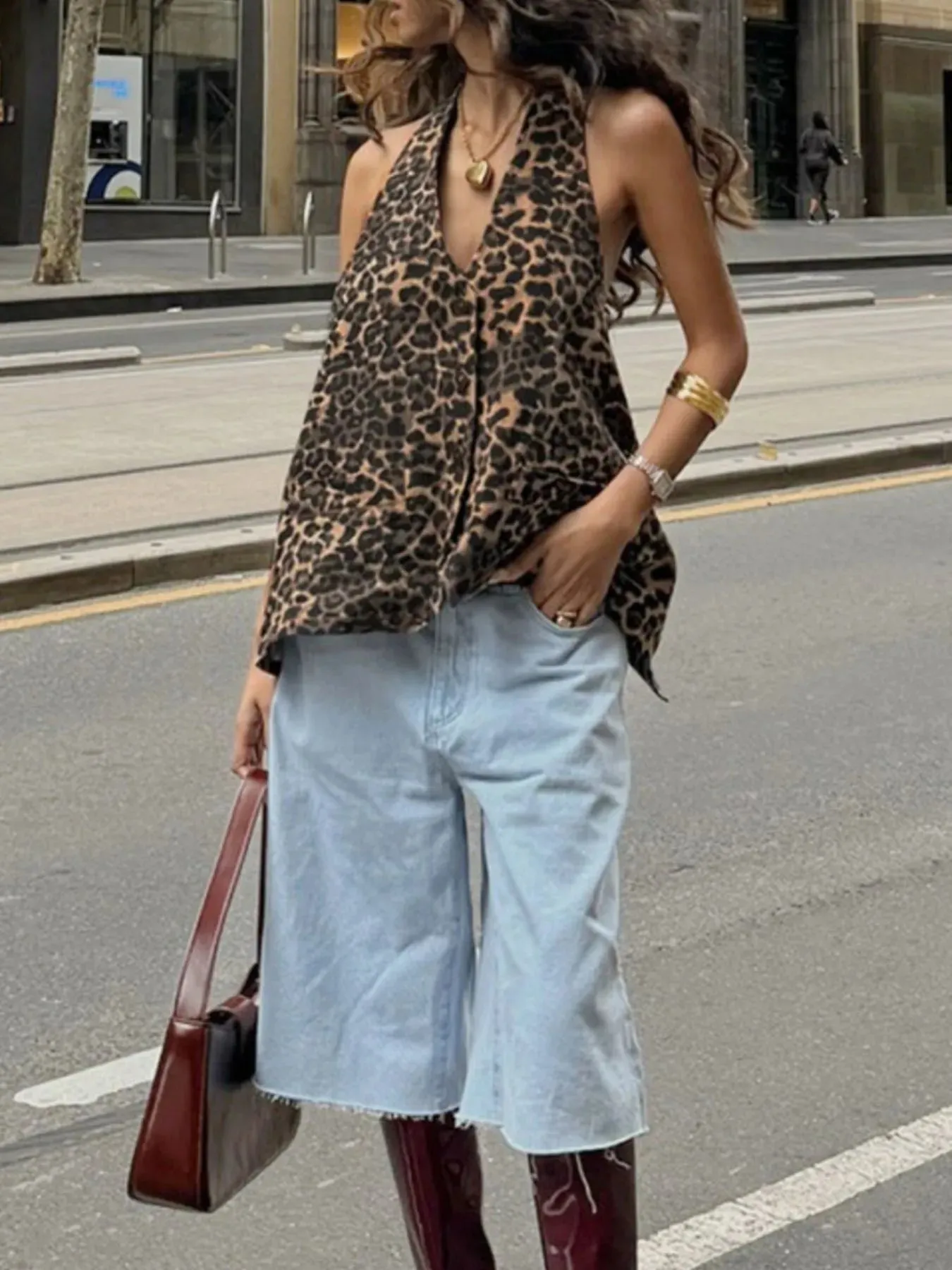 Leopard Print Halter Neck Cami Top sold by Charming Charlie product image thumbnail 4