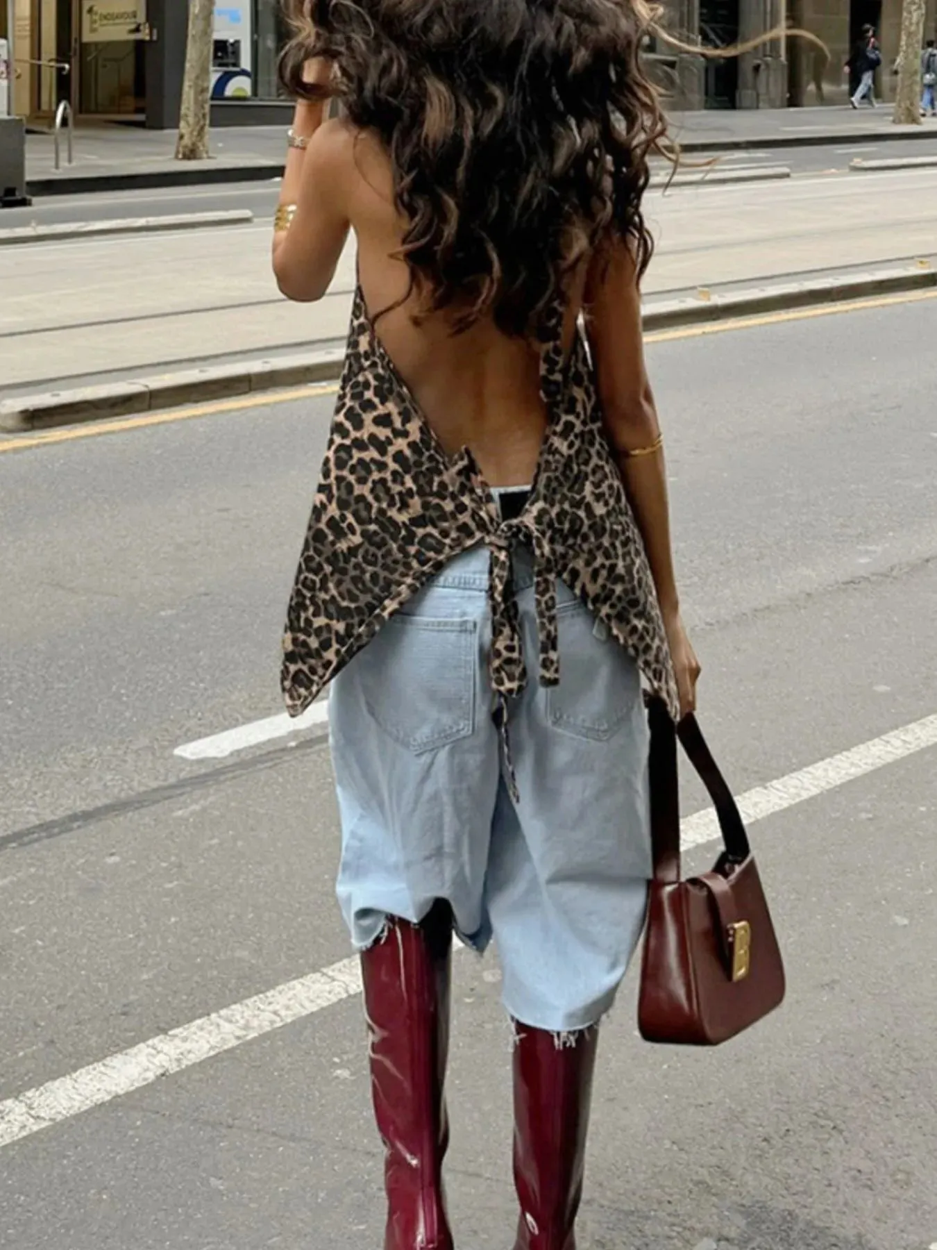 Leopard Print Halter Neck Cami Top sold by Charming Charlie product image thumbnail 5