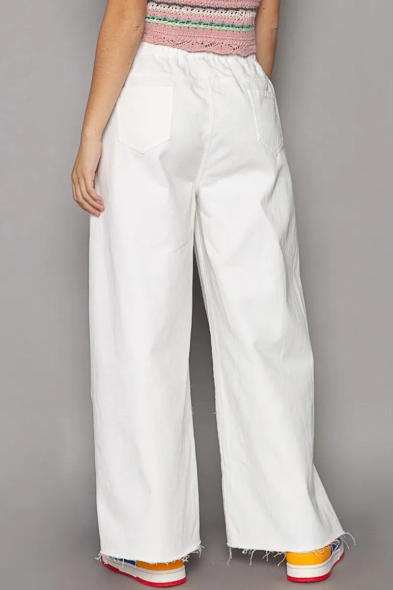 POL Distressed Drawstring Slit Wide leg Pants sold by Charming Charlie product image thumbnail 3