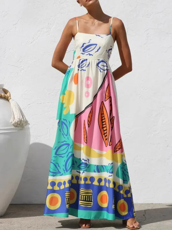 Printed Square Neck Maxi Cami Dress sold by Charming Charlie