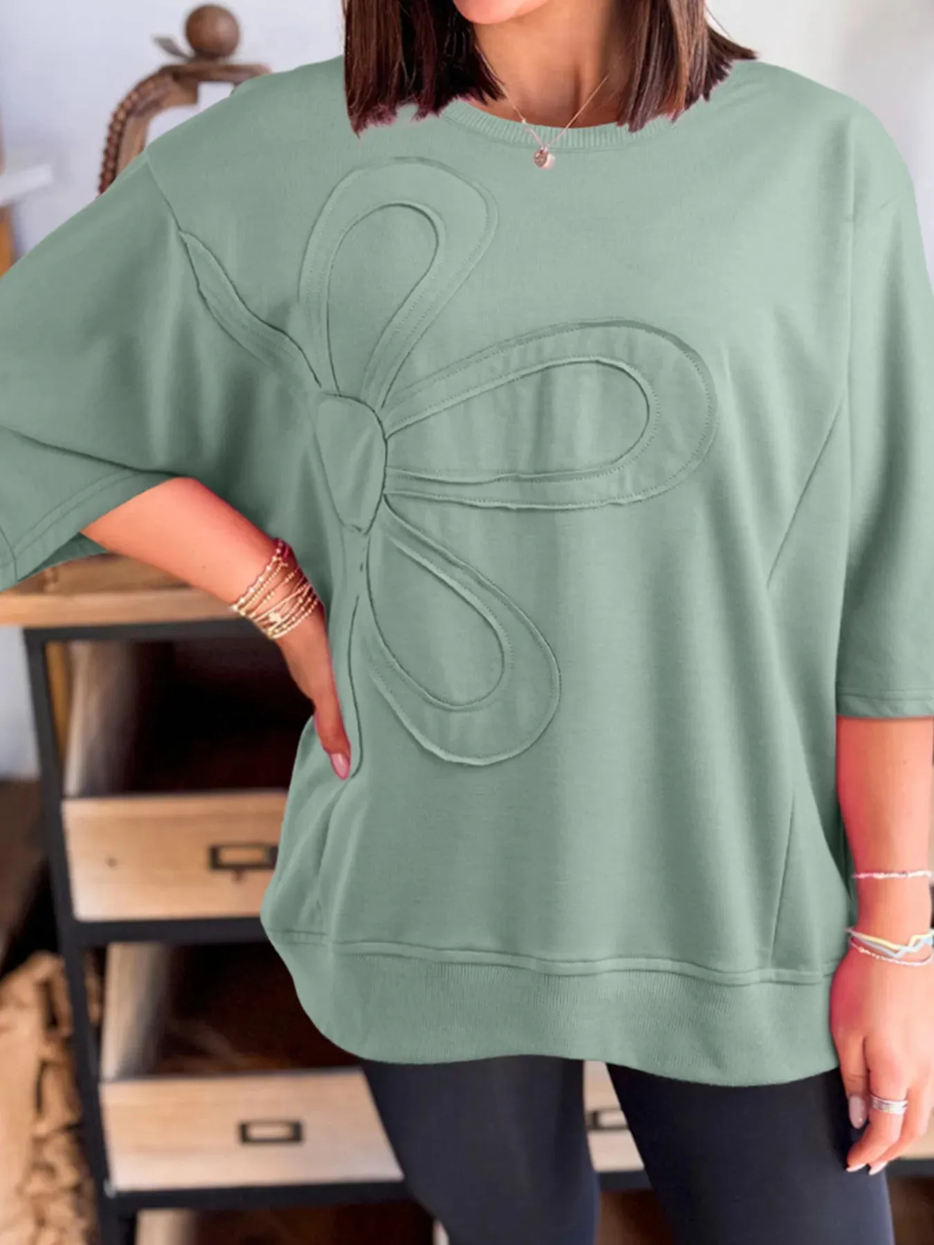 Round Neck Oversized T-Shirt sold by Charming Charlie product image thumbnail 3