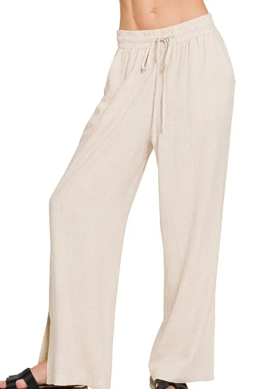 Zenana Linen Drawstring Pants sold by Charming Charlie
