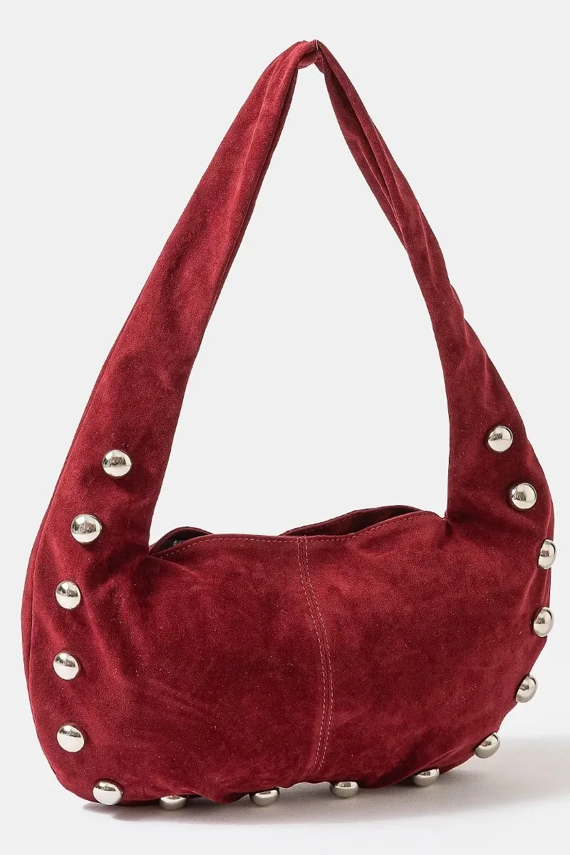 Fame Metallic Sphere Studded Soft Hobo Shoulder Bag sold by Charming Charlie product image thumbnail 2