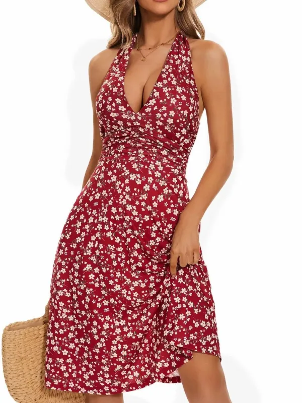 Printed Halter Neck Dress sold by Charming Charlie