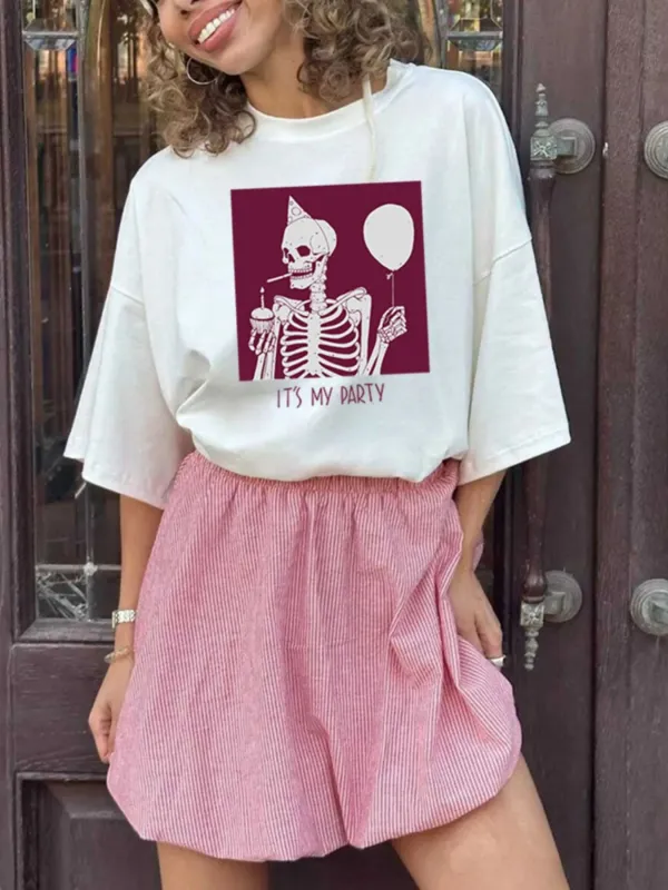 Plus Size Graphic Round Neck Half Sleeve T-Shirt sold by Charming Charlie