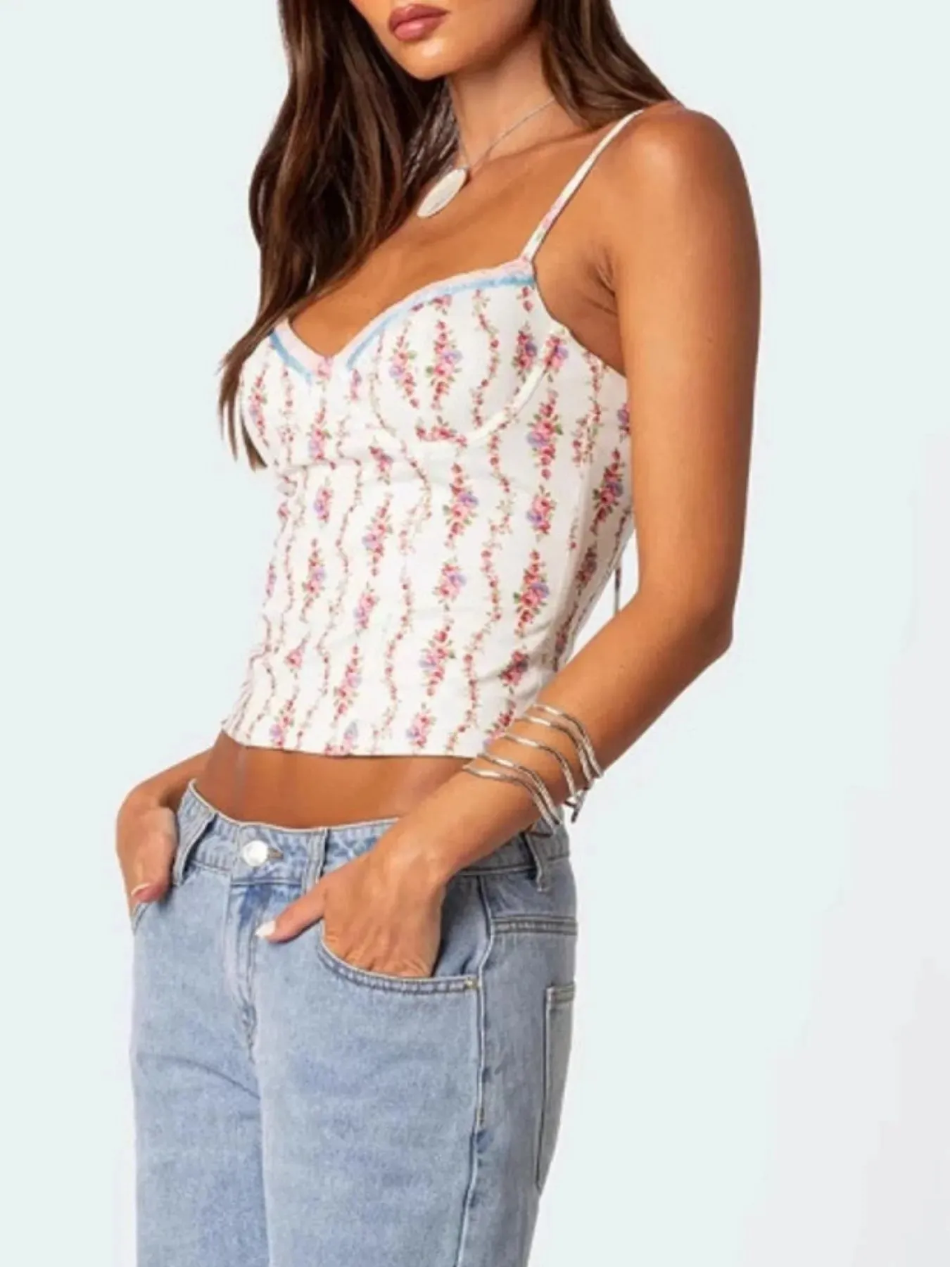 Floral Print Sweetheart Neck Cami sold by Charming Charlie product image thumbnail 4