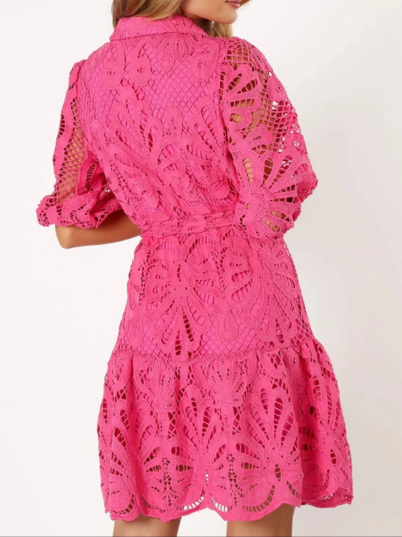 Lace Tie Waist Half Sleeve Dress sold by Charming Charlie product image thumbnail 5