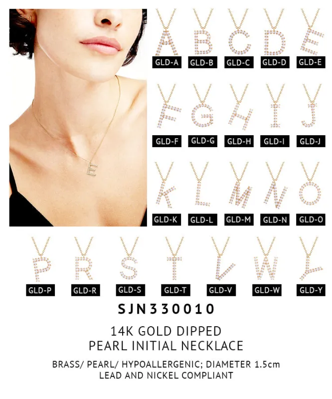 14K Gold Dipped Pearl initial Necklace sold by Charming Charlie