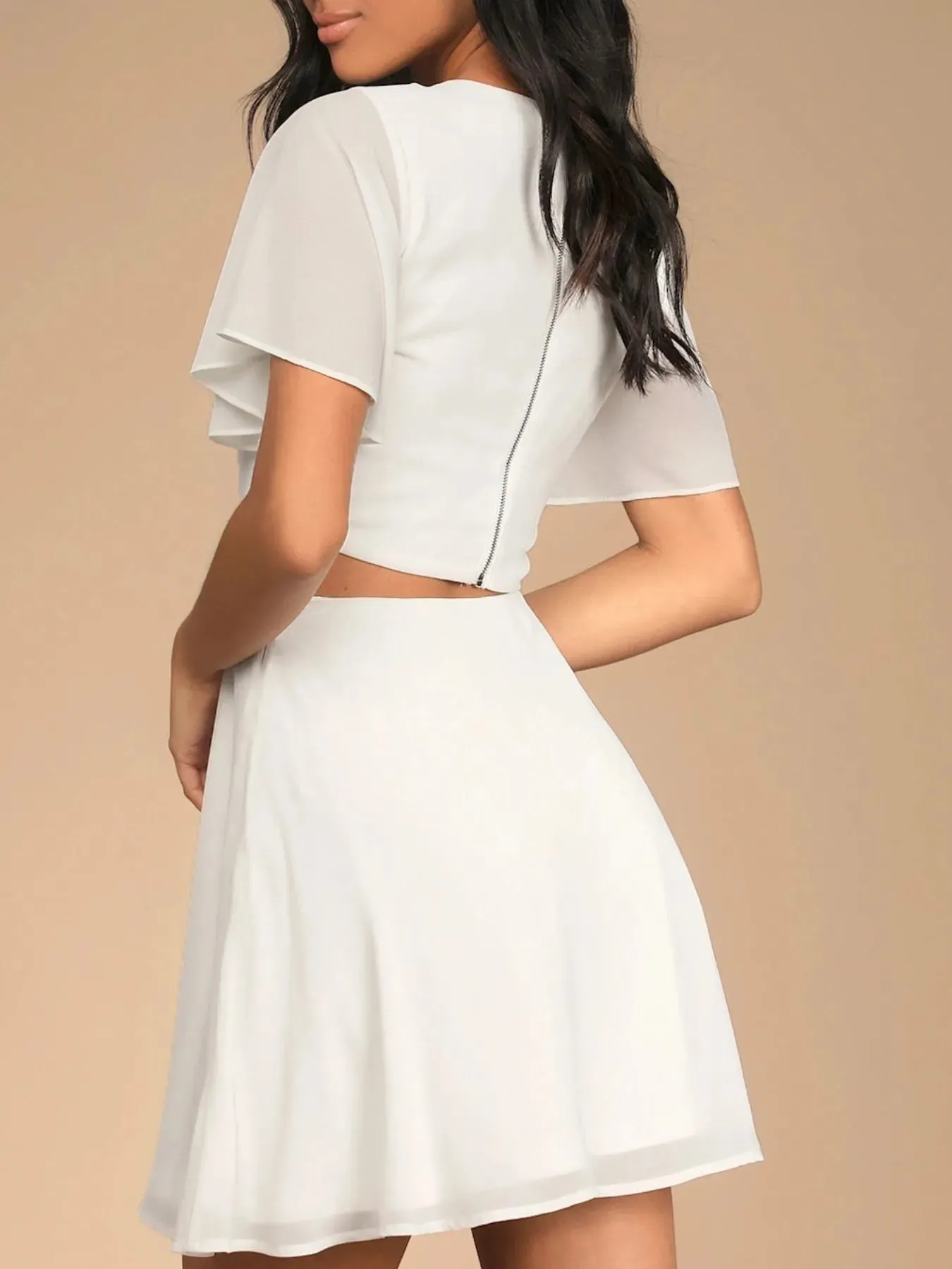 Cut-Out Flutter Sleeve Mini Dress sold by Charming Charlie product image thumbnail 5