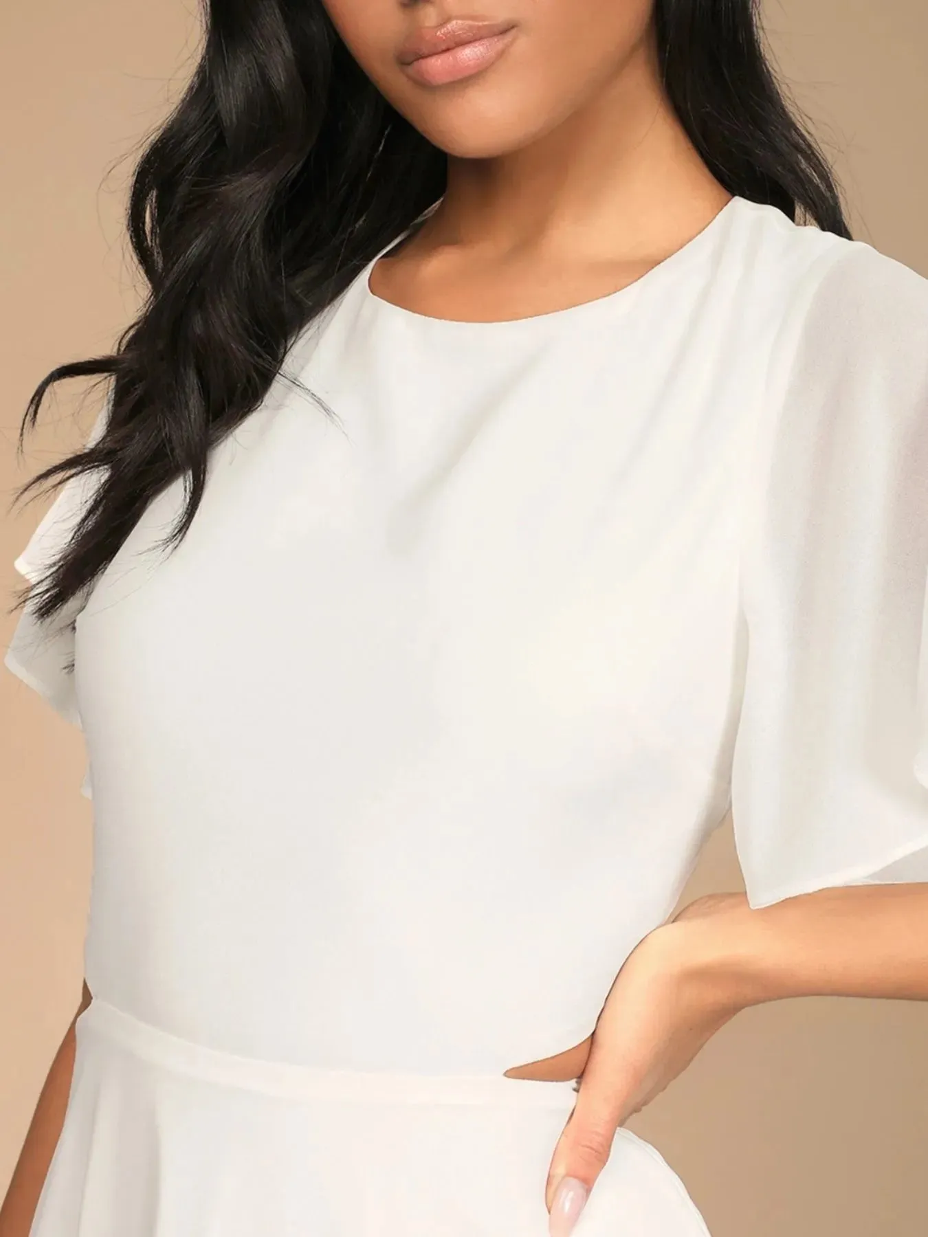 Cut-Out Flutter Sleeve Mini Dress sold by Charming Charlie product image thumbnail 4