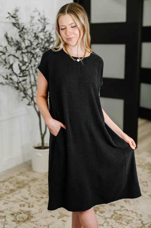Flatter Me Later Relaxed Dress in Black sold by Charming Charlie