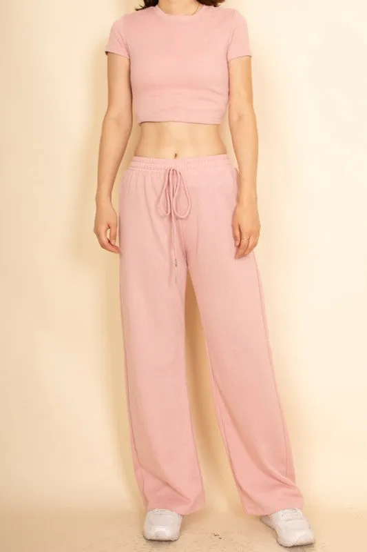 Relaxed Fit Top and Wide-Leg Pants Set sold by Charming Charlie product image thumbnail 5