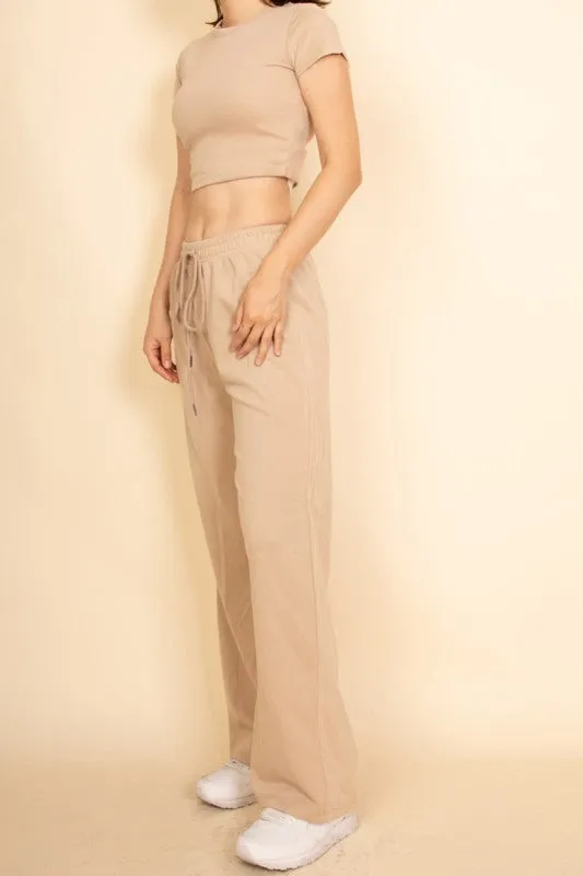 Relaxed Fit Top and Wide-Leg Pants Set sold by Charming Charlie product image thumbnail 2