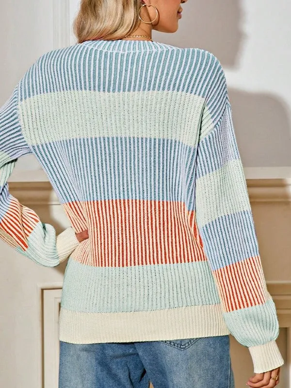 Cotton Color block Lantern Rib Knitted Sweater sold by Charming Charlie product image thumbnail 3