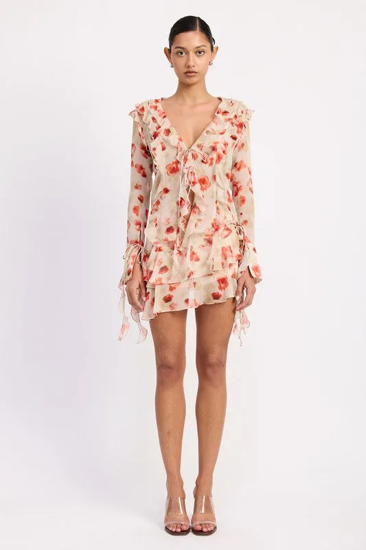 RUFFLE TRIM SHEER PEPLUM TOP sold by Charming Charlie product image thumbnail 5