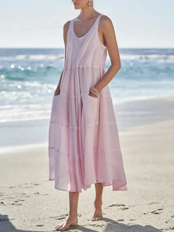 Full Size Tank Midi Dress with Pockets Plus Size sold by Charming Charlie