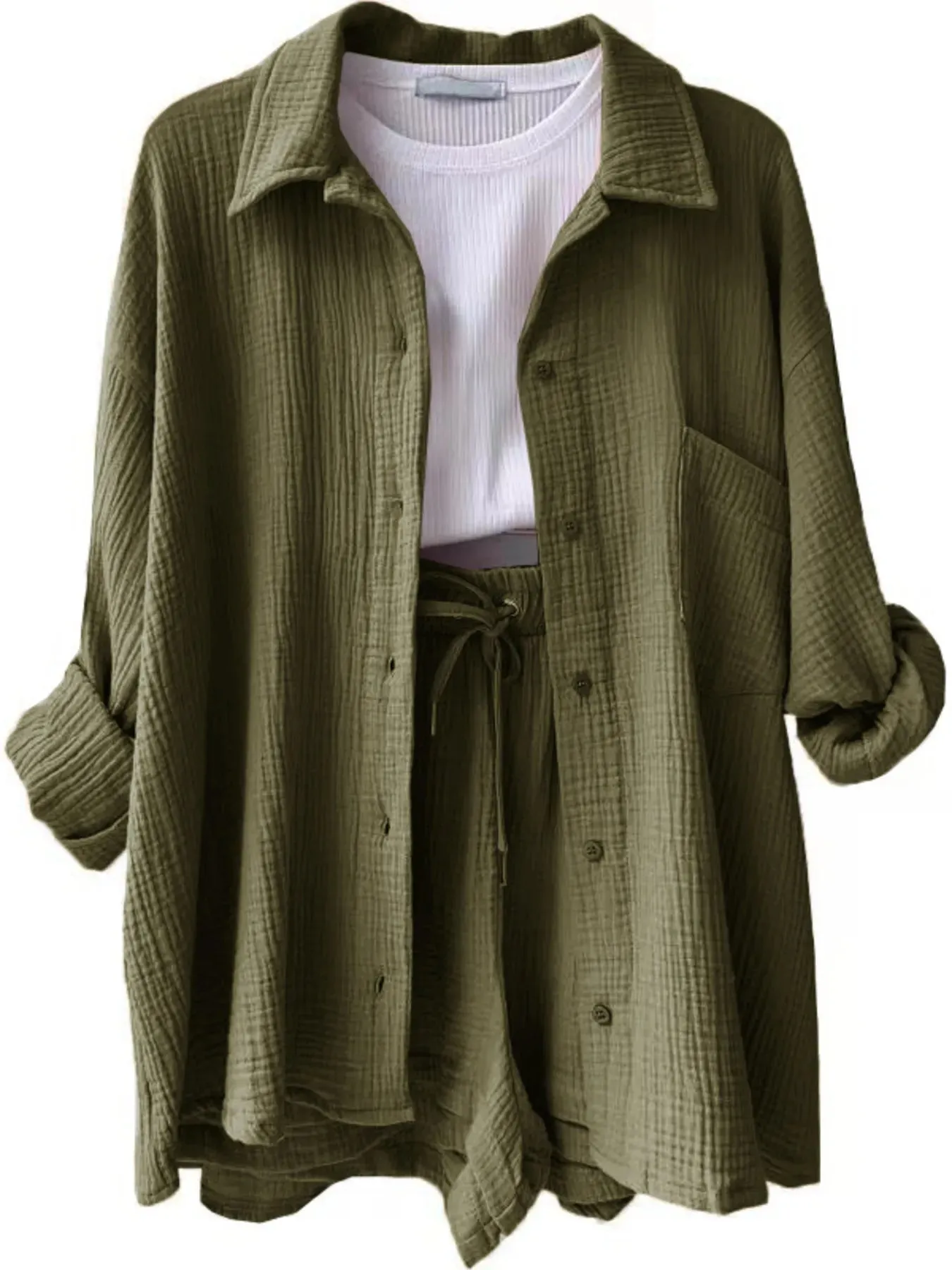 Button Up Shirt and Shorts Set sold by Charming Charlie product image thumbnail 3