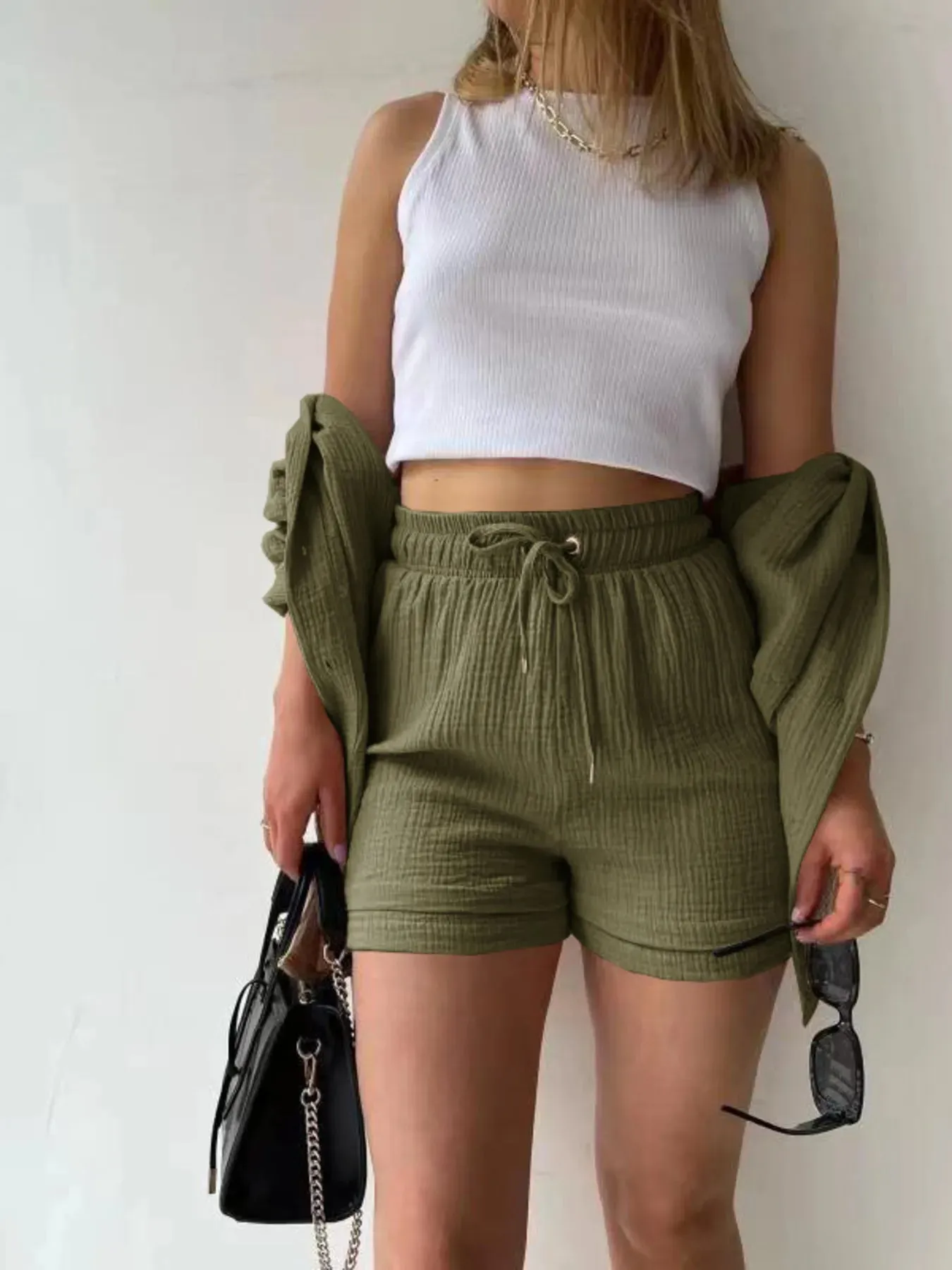 Button Up Shirt and Shorts Set sold by Charming Charlie product image thumbnail 2