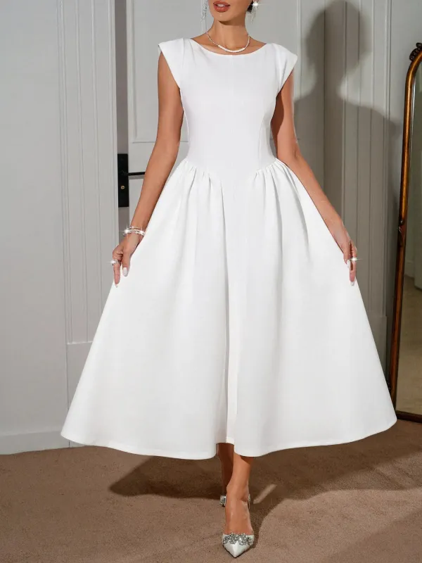 Round Neck Cap Sleeve Midi Dress sold by Charming Charlie