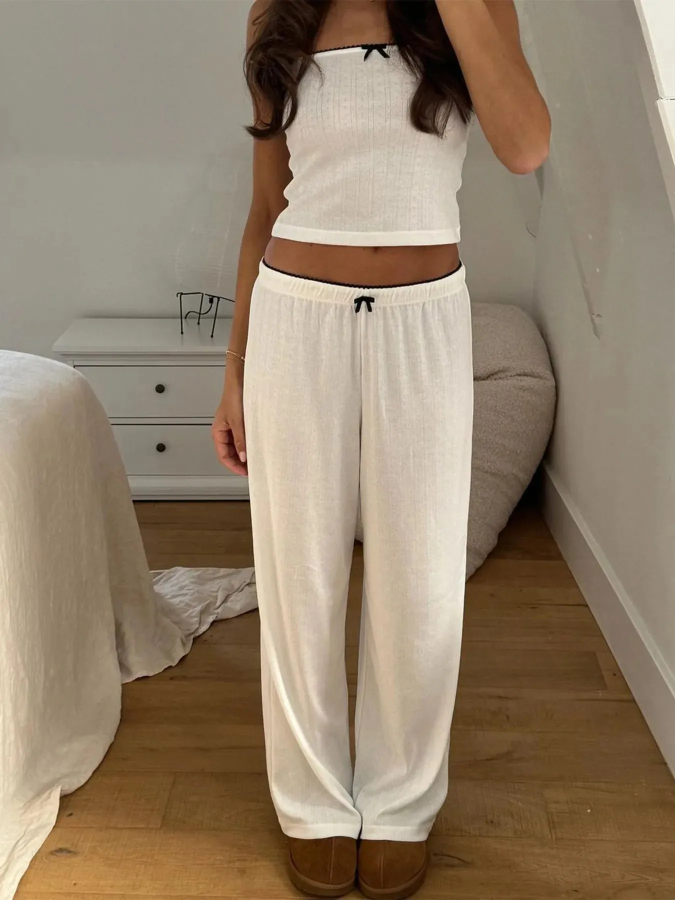 Ribbed Knit Cami and Wide Leg Pants Set sold by Charming Charlie product image thumbnail 2