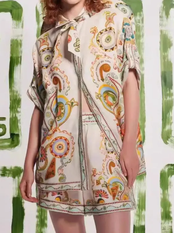 Printed Half Sleeve Shirt and Shorts Set sold by Charming Charlie