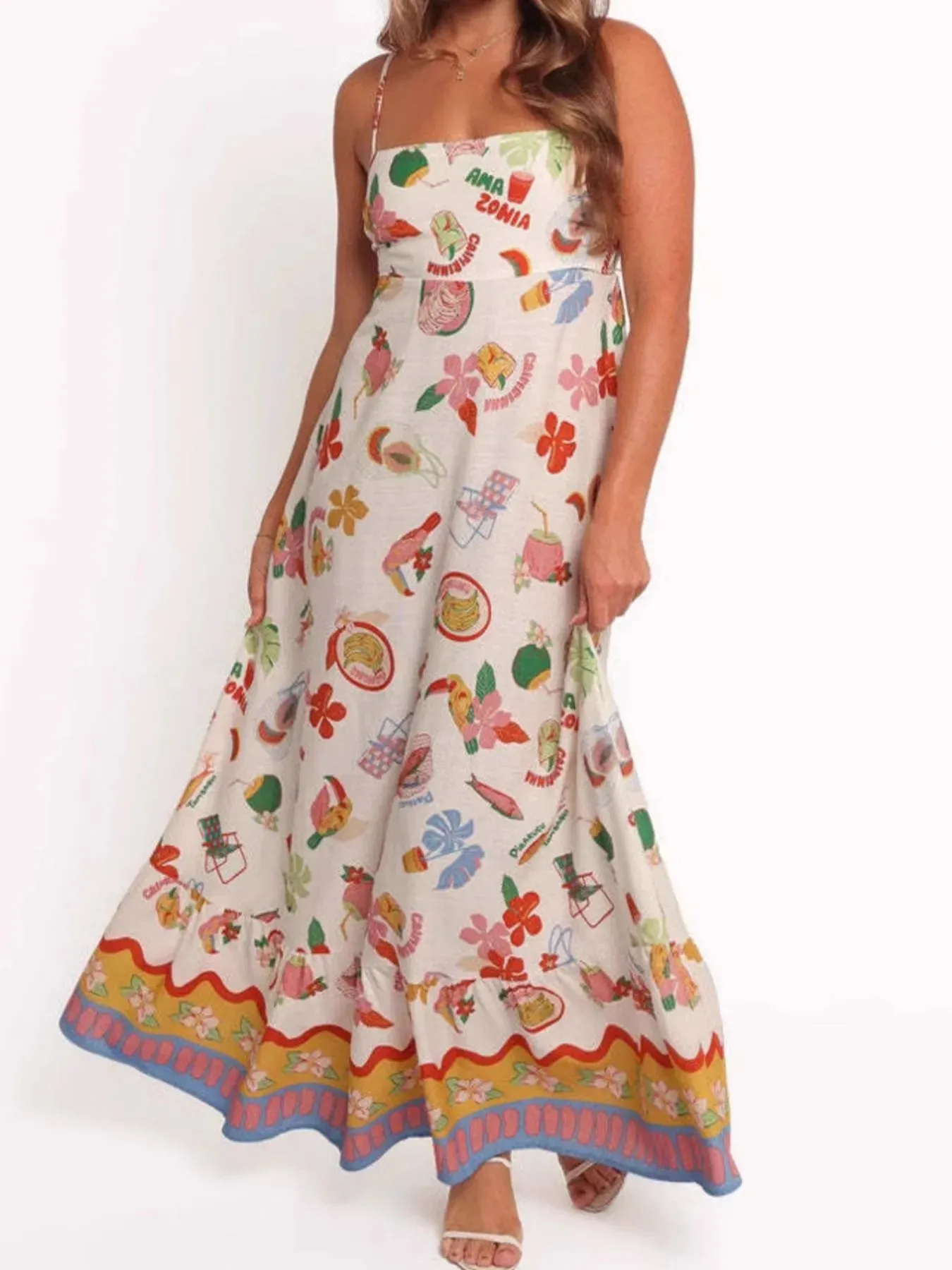 Printed Square Neck Maxi Cami Dress sold by Charming Charlie