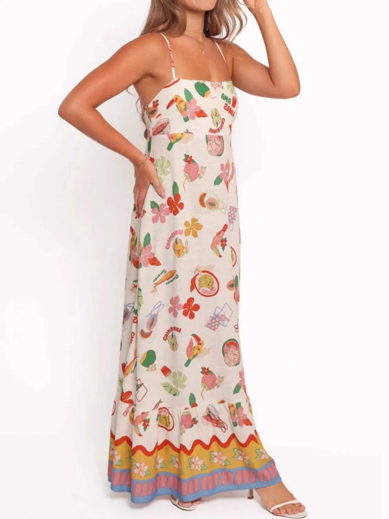 Printed Square Neck Maxi Cami Dress sold by Charming Charlie product image thumbnail 4