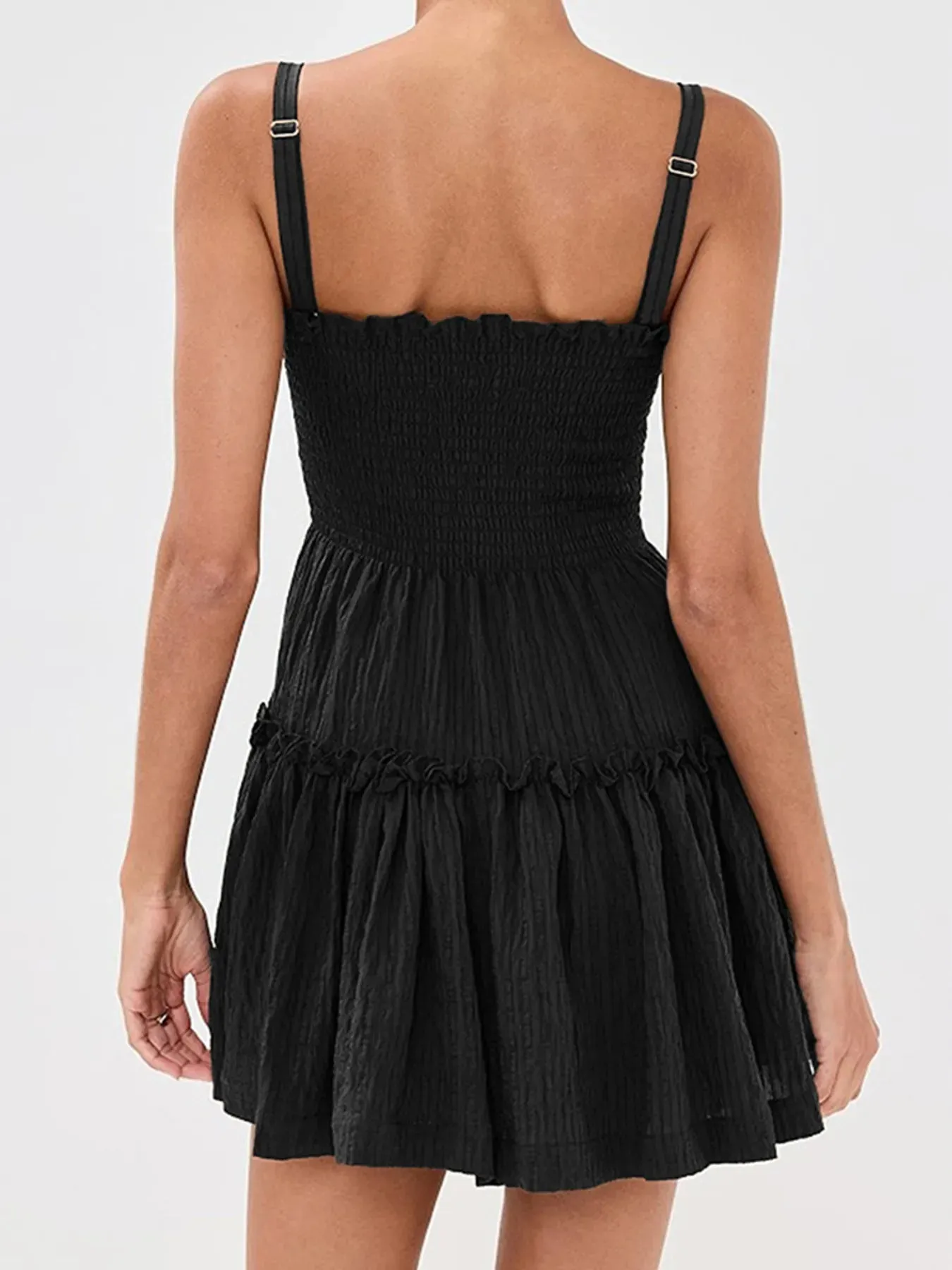 Smocked Frill Cami Mini Dress sold by Charming Charlie product image thumbnail 4