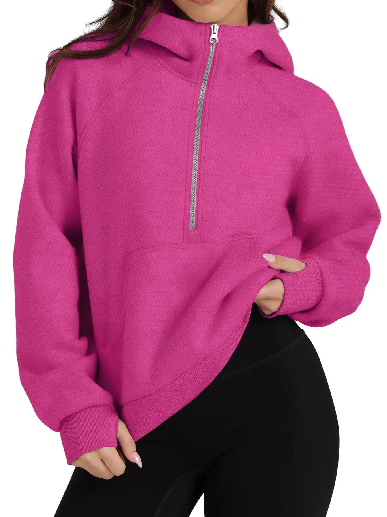 Half-Zip Hoodie with Kangaroo Pocket sold by Charming Charlie product image thumbnail 5