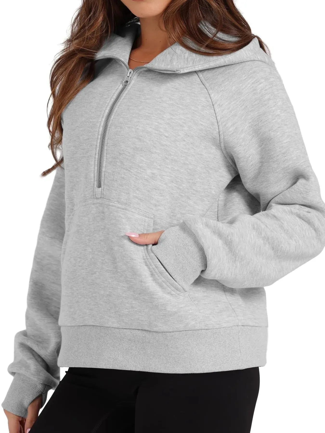 Half-Zip Hoodie with Kangaroo Pocket sold by Charming Charlie product image thumbnail 2