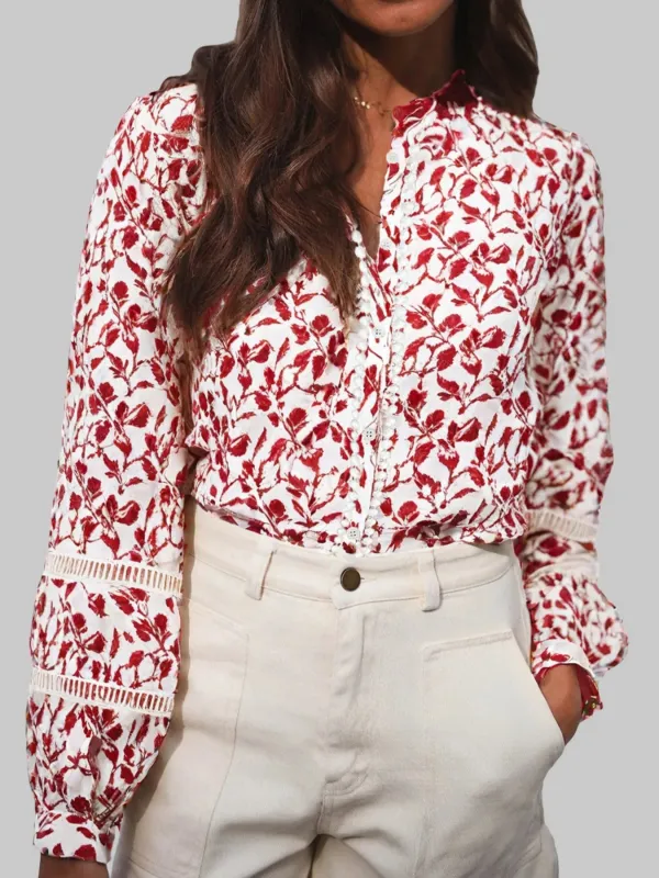 Floral Button Down Long Sleeve Shirt sold by Charming Charlie