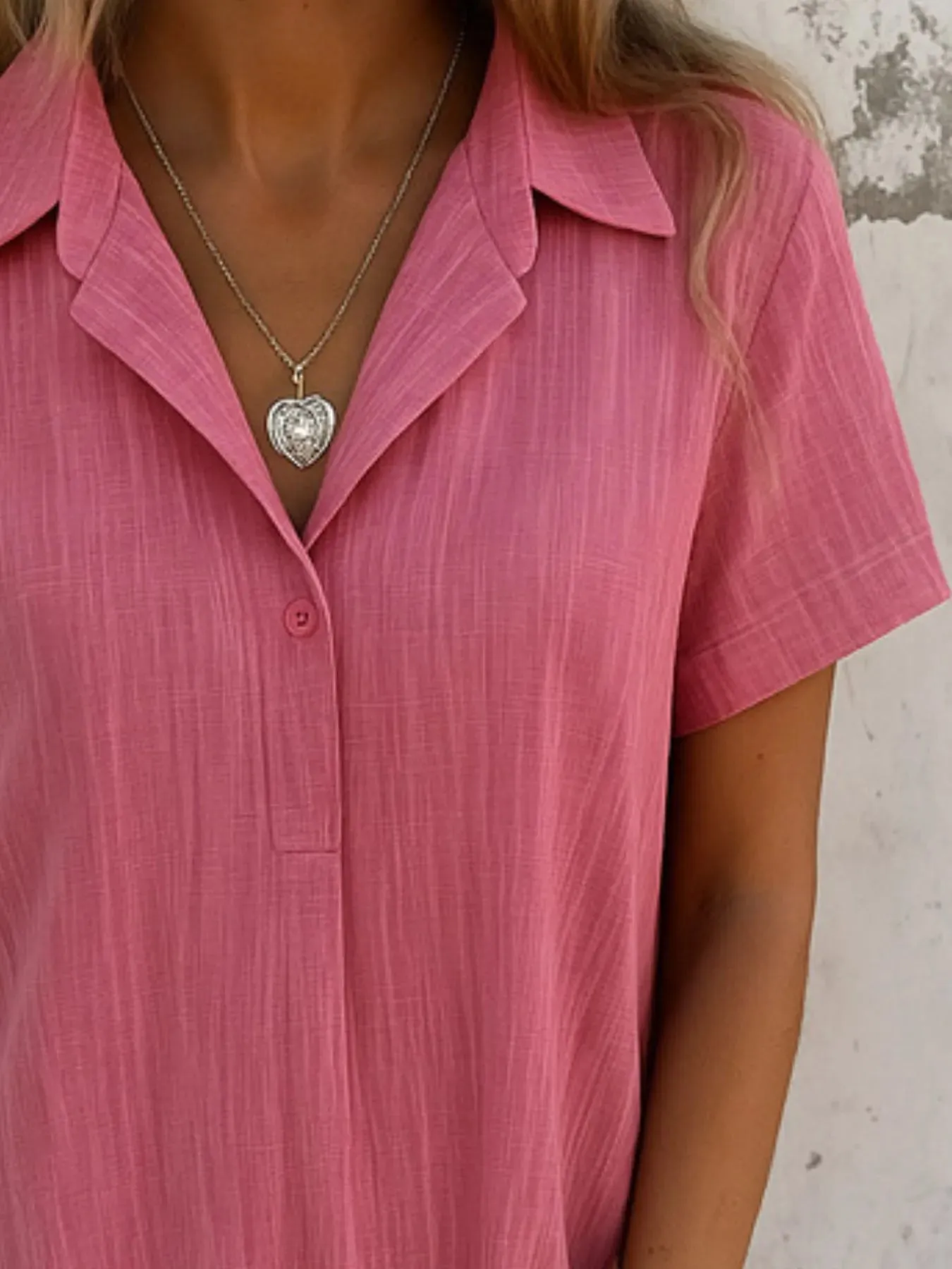 Full Size Short Sleeve Shirt Dress with Collar Plus Size sold by Charming Charlie product image thumbnail 5