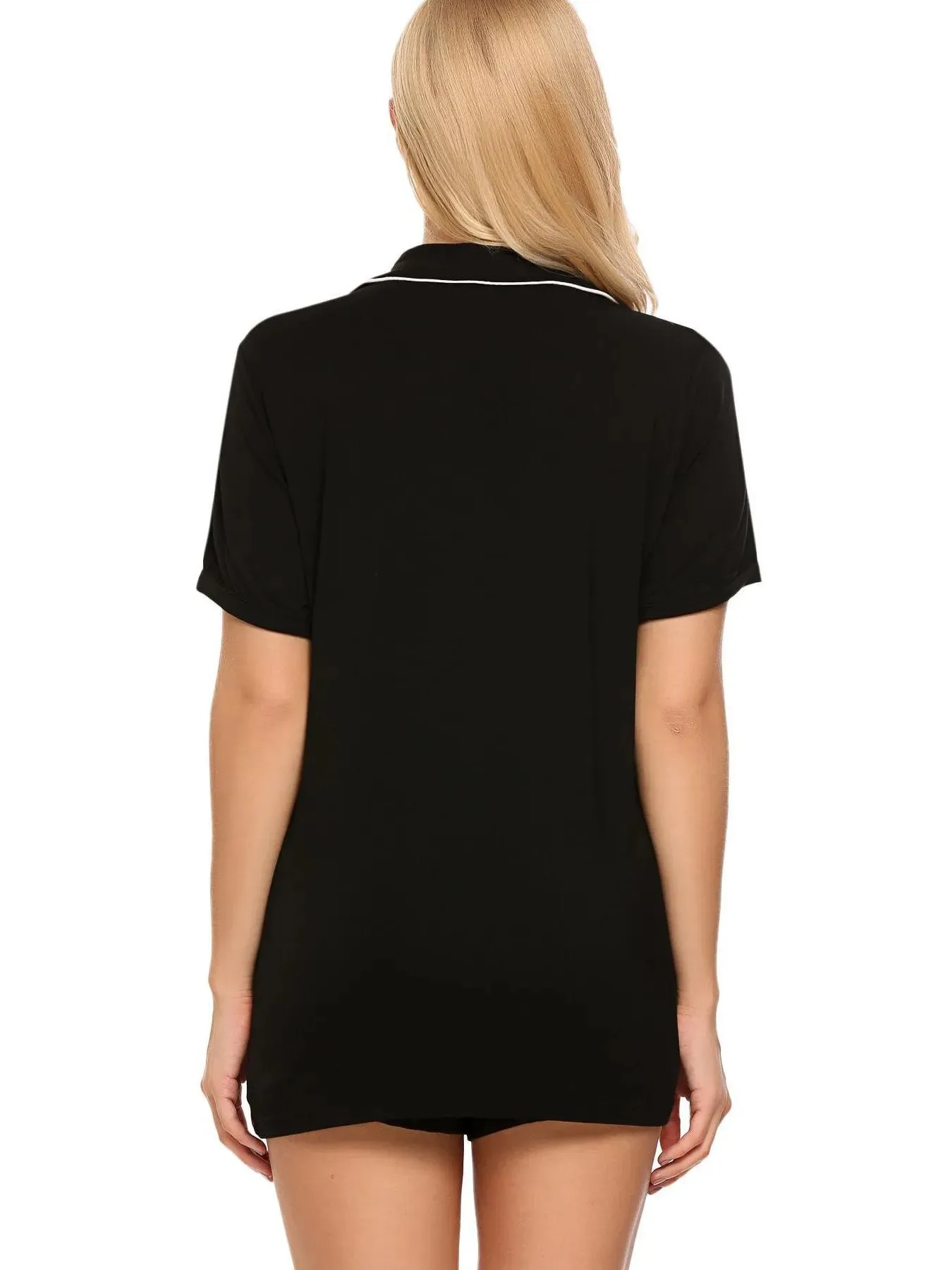 Button Up Short Sleeve Top and Shorts Lounge Set sold by Charming Charlie product image thumbnail 5