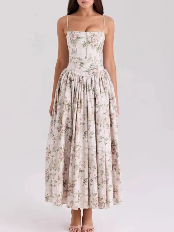 Floral Print Square Neck Maxi Cami Dress sold by Charming Charlie