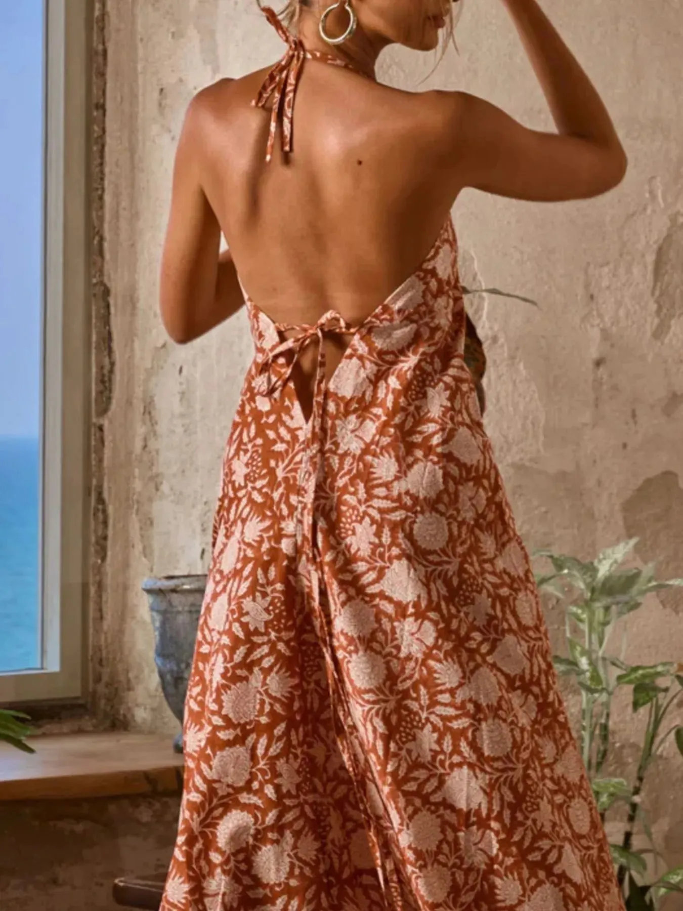 Printed Halter Neck Maxi Cami Dress sold by Charming Charlie product image thumbnail 4