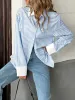 Striped Oversized Button-Up Shirt sold by Charming Charlie