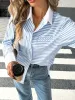 Striped Oversized Button-Up Shirt sold by Charming Charlie