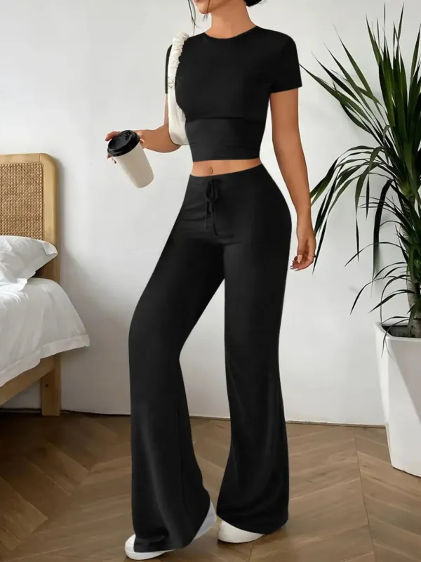 Crop Top and Wide Leg Pants Matching Set sold by Charming Charlie