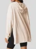 Slit Drawstring Waffle Knit Hoodie sold by Charming Charlie