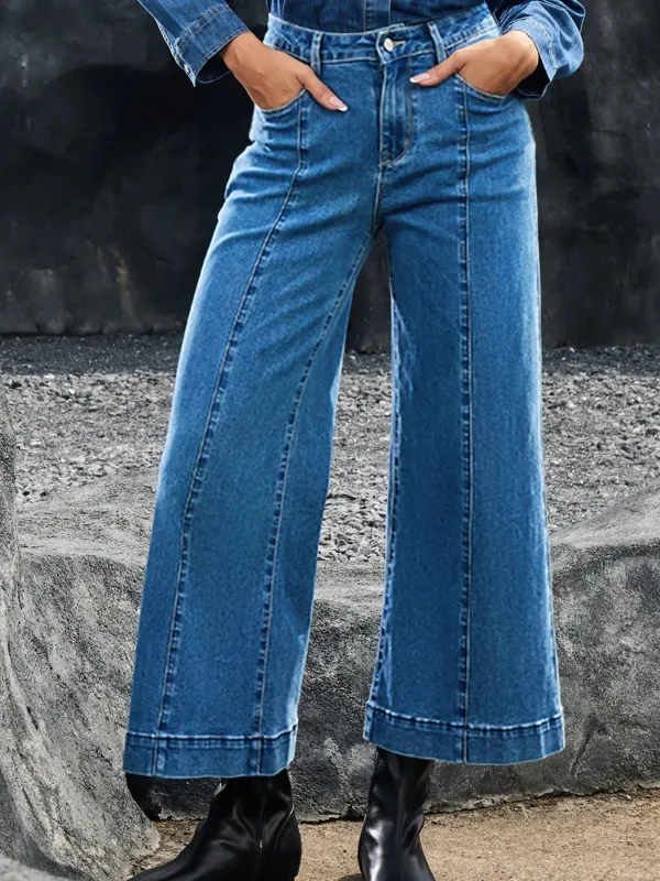 Seam Detail Flared Bottom Ankle Length Jeans sold by Charming Charlie