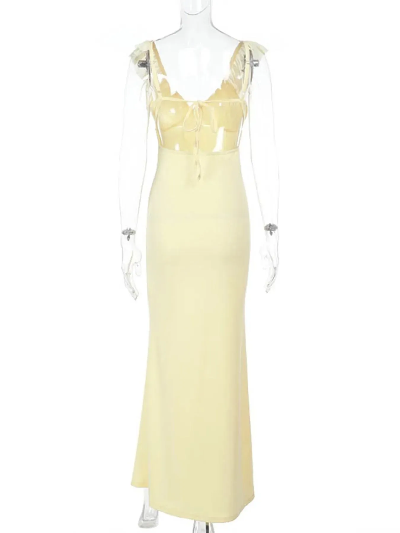 Ruffled V-Neck Sleeveless Maxi Dress sold by Charming Charlie product image thumbnail 5