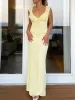 Ruffled V-Neck Sleeveless Maxi Dress sold by Charming Charlie