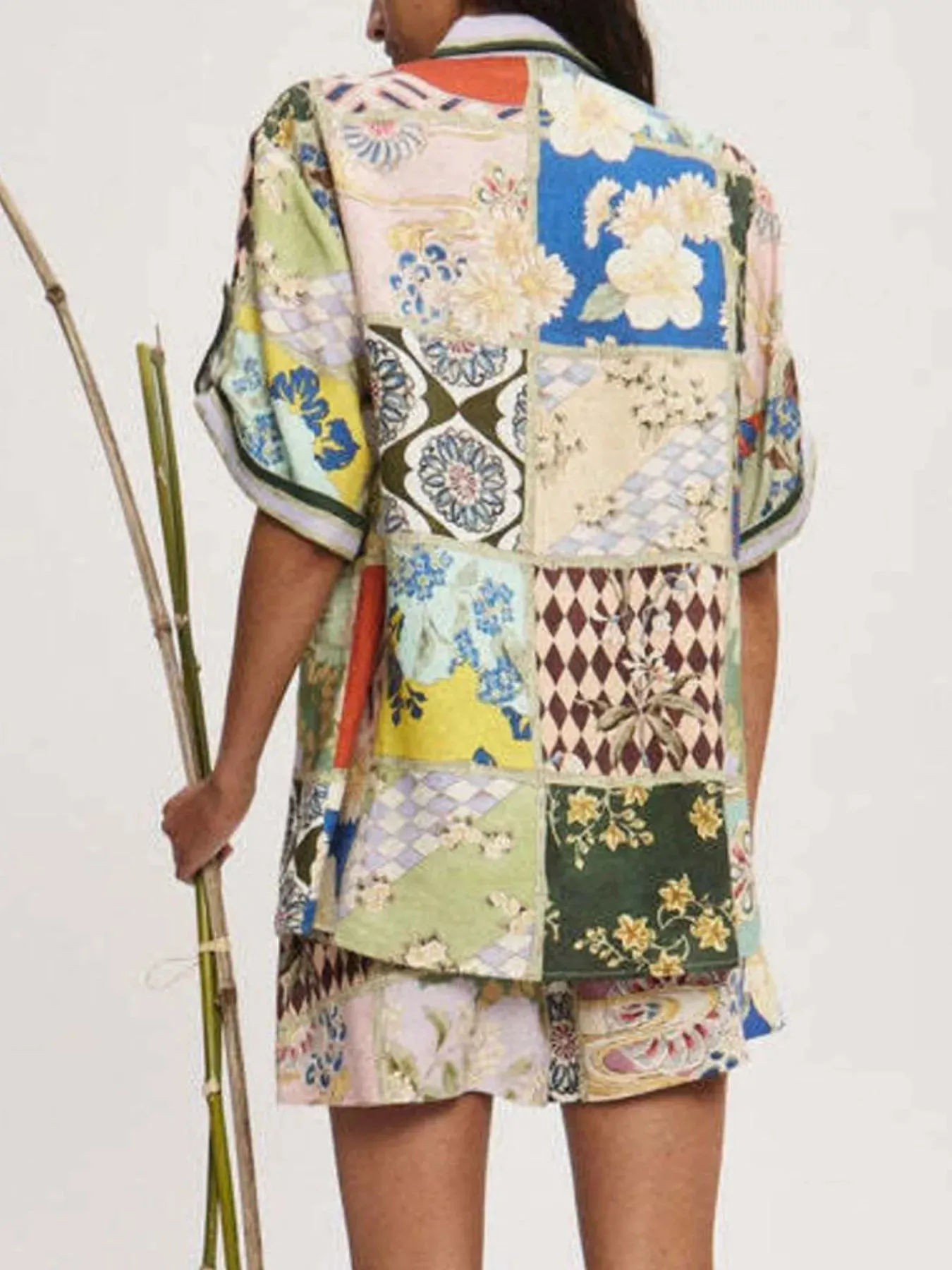 Printed Button Up Shirt and Shorts Set sold by Charming Charlie product image thumbnail 4