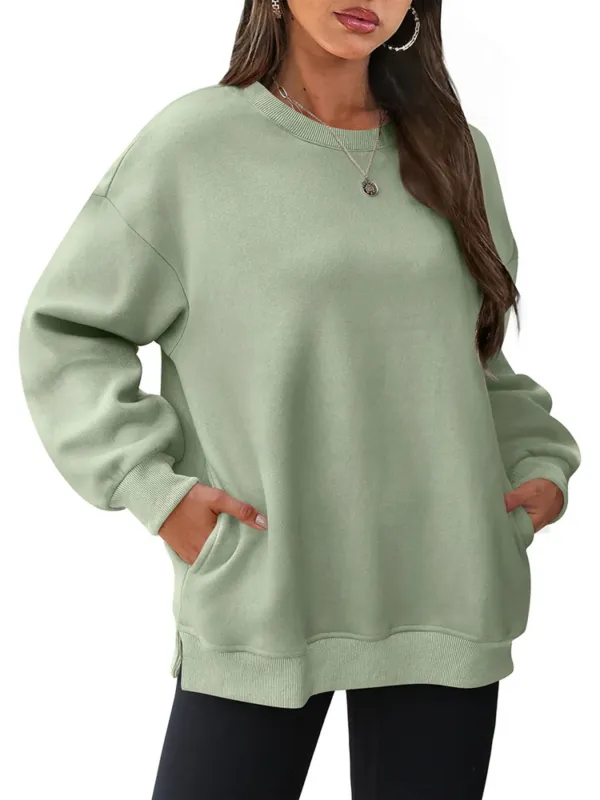 Oversized Long Sleeve Crewneck Sweatshirt sold by Charming Charlie