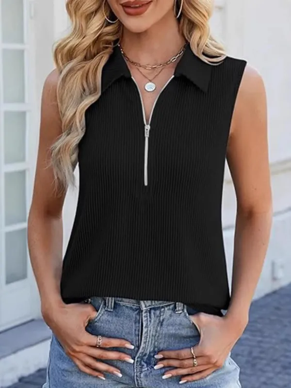 Half Zip Sleeveless Tank sold by Charming Charlie