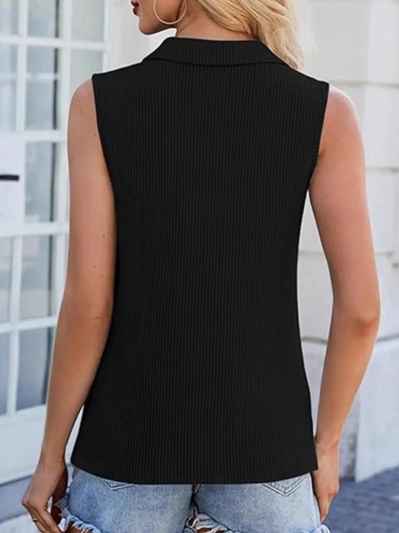 Half Zip Sleeveless Tank sold by Charming Charlie product image thumbnail 3