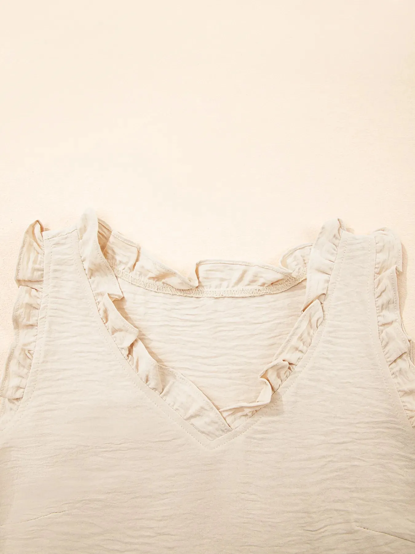 Texture Ruffle Trim V-Neck Tank Top sold by Charming Charlie product image thumbnail 5