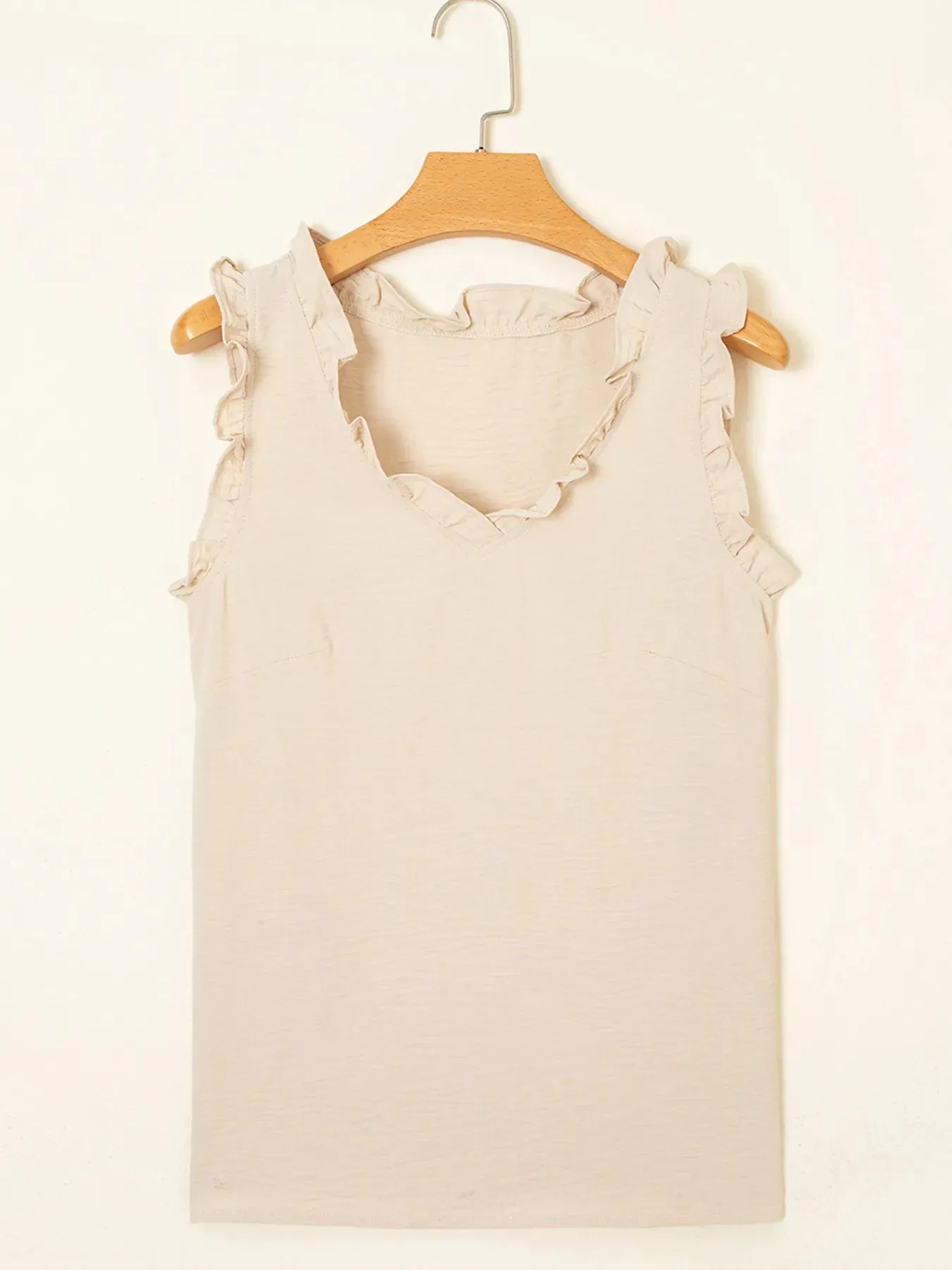 Texture Ruffle Trim V-Neck Tank Top sold by Charming Charlie product image thumbnail 3