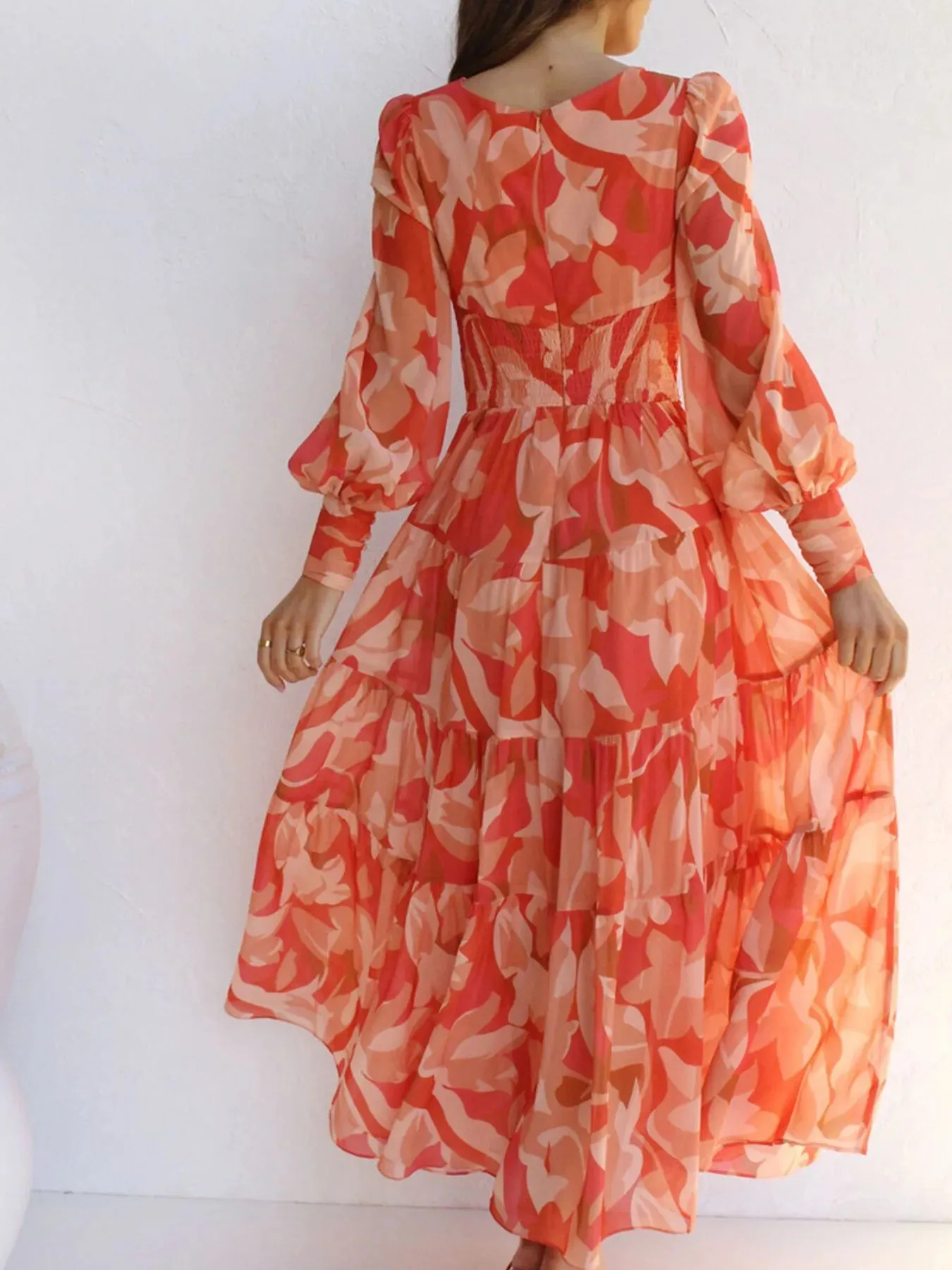 Floral Print Lantern Sleeve Maxi Dress sold by Charming Charlie product image thumbnail 2