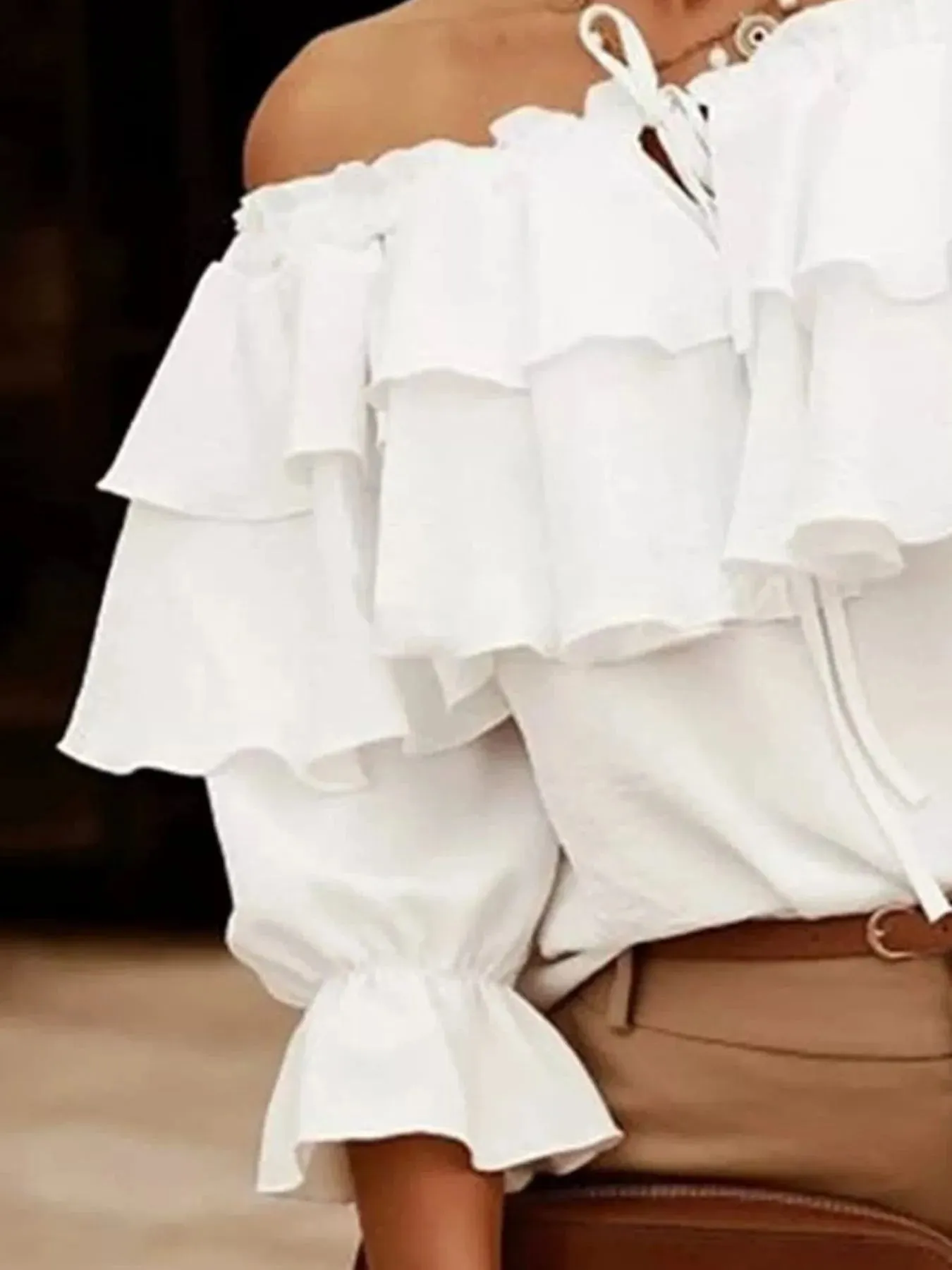 Ruffled Off-Shoulder Blouse sold by Charming Charlie product image thumbnail 2